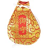 巾着型お守り袋 金襴 赤色 4×5.5cm (10個セット)