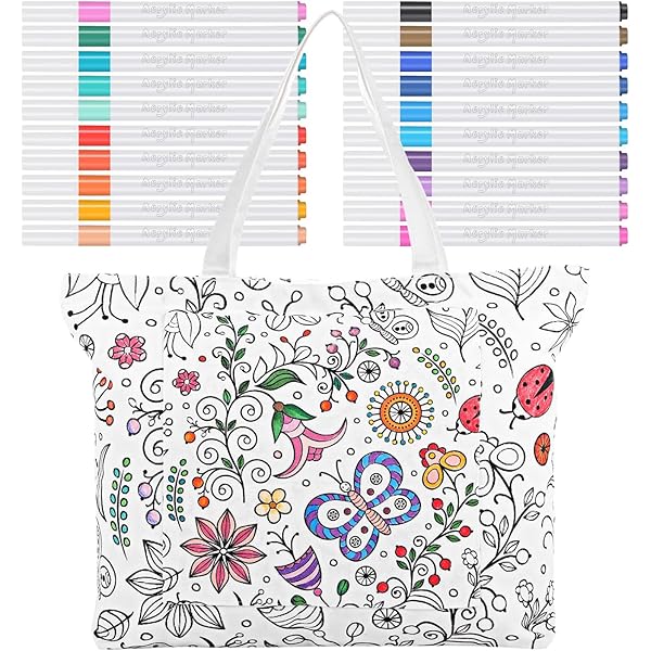 Canvas Tote Bag, Crafts For Adults,Adult Paint Party Painting Kit, Pre Drawn DIY