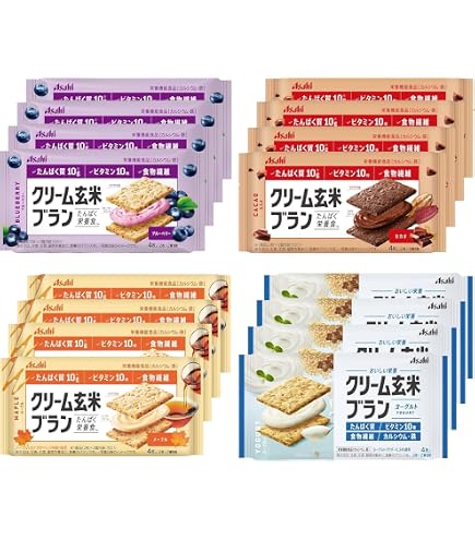 Amazon.co.jp: 【4種アソート】クリーム玄米ブラン ブルーベリー