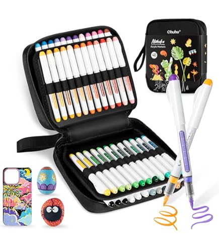 Amazon | Guangna 240アクリルペイントマーカー 筆先アクリルペイント