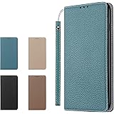 Clicsun iPhone14 ケース 高級牛本革ケース 手帳型 iPhone14 カバー 本革 レザー アイフォン14 カバー スタンド機能 ストラップ付き マグネット式 カードポケット ギフトボックス付き ブルー
