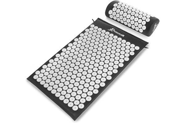 Prosource Fit (プロソースフィット) シャクティマット つぼ押しマット&ピロー セット 指圧マット アクプレッシャー クッション付き 67x42cm ヨガ ストレス解消 背中/首のマッサージ