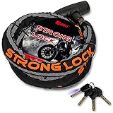 ENGG バイクロック スチールリンクロック 直径24mmx1800mm【ストロングロックVer2.0】 ワイヤーロック 二重防塵 ウェーブキー４本付き LEDライト付 1800mm 頑丈 盗難防止 オートバイ 原付 チェーンロック