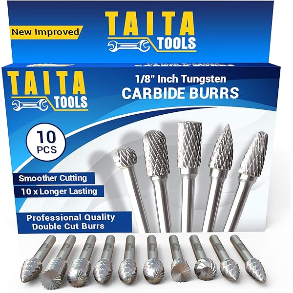 Double Cut Carbide Rotary Burr Set 10 Pcs 1 8 Shank 1 4 Head Length Tungsten Steel For Woodworking Drilling Engraving Polishing By Yeezugo Amazon Sg Automotive