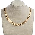 TOOL GADGET Gold Chain, 24" Gold Necklace, Necklace for Men, Feel Real Solid 18k Gold Plated Fake Chain Necklace 24" 10mm