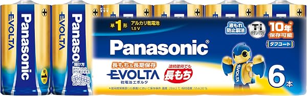 パナソニック エボルタ 単1形アルカリ乾電池 6本パック LR20EJ/6SW - 1
