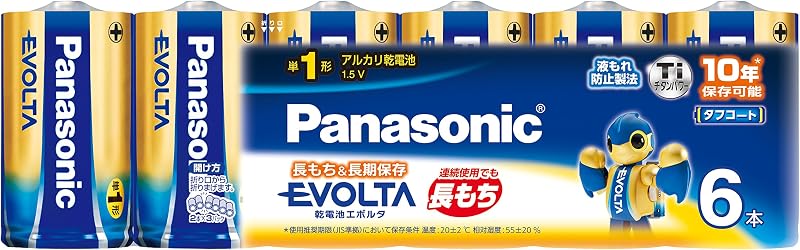 パナソニック エボルタ 単1形アルカリ乾電池 6本パック LR20EJ/6SW