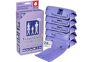 TravelJane Resealable Disposable Urinal Bags – Travel Urinal for Women, Men & Kids – Odorless Leakproof Portable Urine Bags –