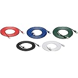 Amazonベーシック Cat-6コード RJ45 スナッグレス型 ブラック/レッド/ブルー/ホワイト/グリーン 5本パック 3m