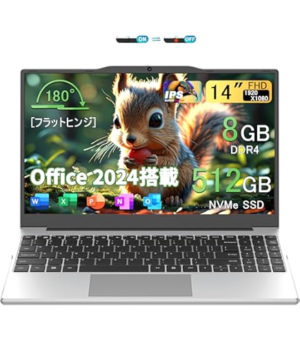Amazon.co.jp: 15.6 インチ ノートパソコン、128GB SSD クアッドコア