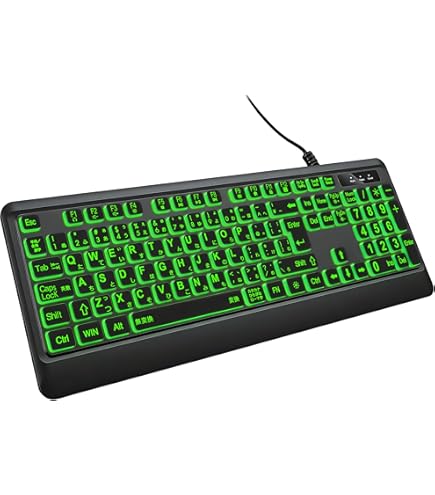 Amazon | SABLUTE K11PRO 大型プリントバックライトキーボード 有線USB