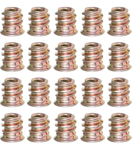Uxcell M8 Zinc Alloy Threaded Insert Nuts – Hex-Flush Design, 20mm Length, 10-Pack For Furniture & Wood Connections