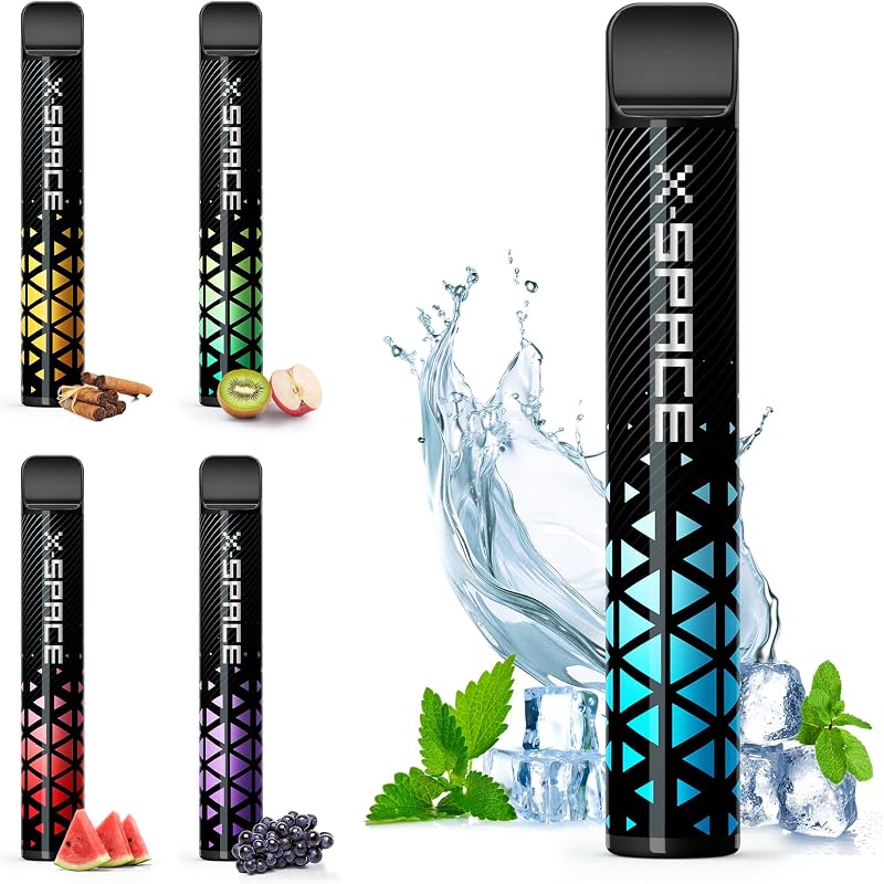 電子タバコ シーシャ ベイプ 使い捨て vape 2000回吸引可能 持ち運び便利 大容量 禁煙パイポ 禁煙グッズ 水蒸気タバコ 爆煙 フレーバースティック ニコチンなし タールなし X-SPACE ミントメンソール