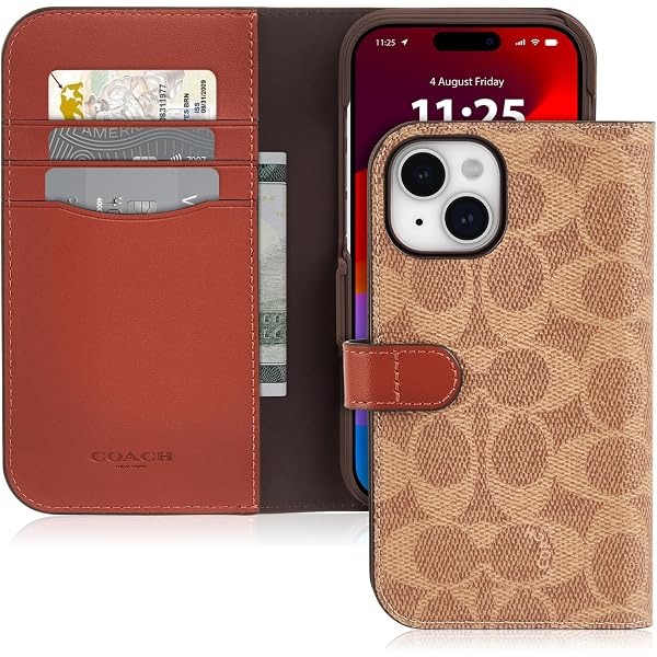 Coach Signature Canvas Wallet Folio iPhone 16 Pro Max Case