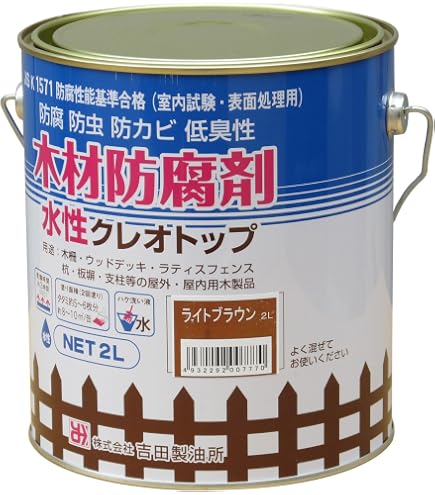 Amazon | 吉田製油所水性木材防腐剤 水性クレオトップ 14L クリア