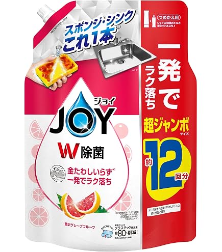 Amazon.co.jp: ジョイ JOY W除菌 食器用洗剤 詰め替え 1個入り 贅沢