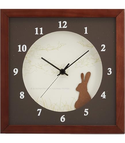 Amazon.co.jp: Chovvy 掛け時計 壁掛け時計 うさぎ 兎 ウサギ 花