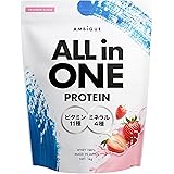 アンビーク オールインワン プロテイン ホエイ ストロベリー風味 ビタミン11種配合 ミネラル4種配合 国産 1kg