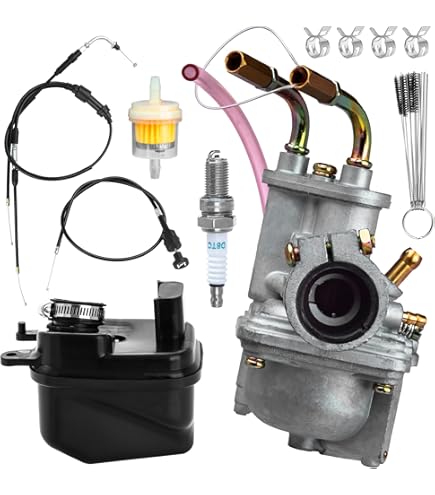Motorcycle Carburetor Carb Kit, Carburetor Carb Air Filter Box Throttle Cable Choke Cable for Y ZINGER PW 50 PW50