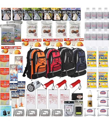 Amazon.co.jp: ヘルメット付き 防災セット 4人用 RN女性にも