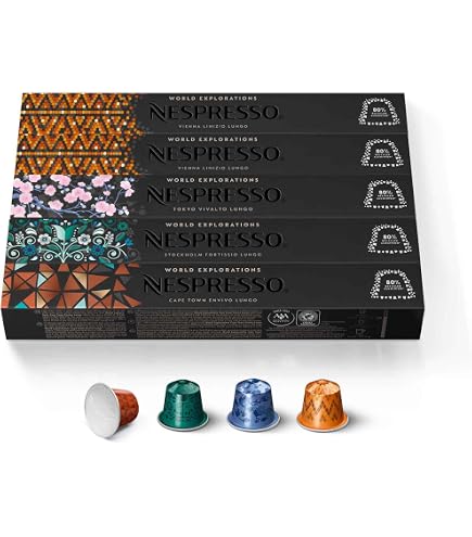 Nespresso 50 capsules for coffee machine (10 x Volutto, 10 x Roma