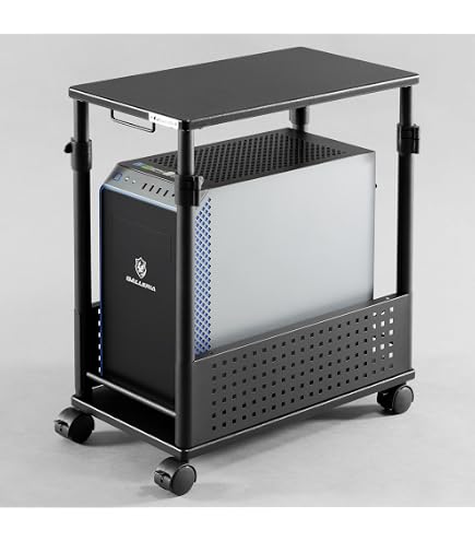 Amazon.co.jp: パソコンワゴン ブラック 幅60×奥行35×高さ67～95cm