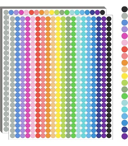 2100 Pack Color Coding Dot Stickers - 0.4 Inch Round Labels In 5 Bright Colors