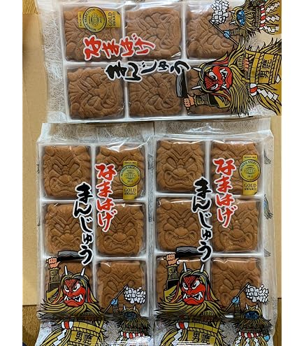 和菓子　秋田銘菓　フジタ製菓　なまはげ饅頭キャラメルクリーム入り饅頭　2袋 Amazon.co.jp: 秋田銘菓 フジタ製菓 和菓子 こしあん入りなまはげ