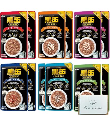 Amazon.co.jp: 黒缶 パウチ ささみ入りまぐろとかつお 70g×24袋