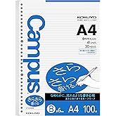 コクヨ Campus ルーズリーフ さらさら書ける B罫 A4 100枚 ノ-816BEN