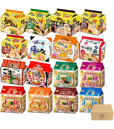 Amazon.co.jp: インスタント 袋ラーメン 6種類 6袋 30食詰め合せ