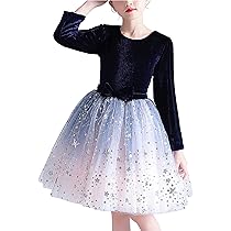 Amazon | [Weileenice] 子供 ベロア 長袖 ドレス 120 女児
