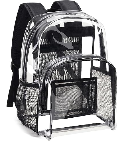 Heavy Duty Clear Backpack & Lunch Box Set For School - Transparent Bookbag With Plastic Tote Lunch Bag For Teens - View #2