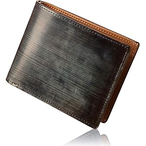 GLEVIO 財布 一流の財布職人が作る 本革 ブライドルレザー 二つ折り財布 メンズ 小銭入れ付き YKK