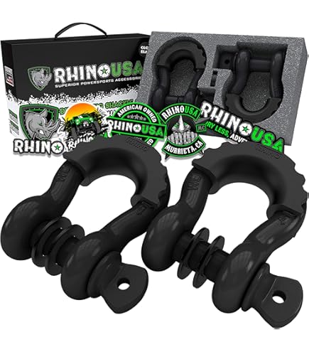 AyA Gear S-Shape Integrated Winch Shackles With 33,000 Lbs Break Strength. Designed For Quick Release. Replace Any Hard And Soft Shackles (Black - View #6