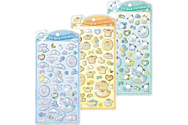【3種セット】クラックス うるちゅるポップシール サンリオ 3 立体シール