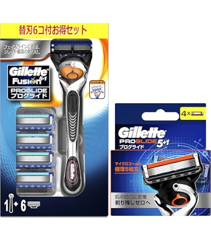 ジレット プロシールド5＋1 4替刃　9箱セット Amazon.co.jp: Gillette ジレット プロシールド マニュアル ホルダー+
