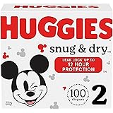 HUGGIES Snug & Dry Baby Diapers, Size 2 (12-18 lbs), 100 Ct, White