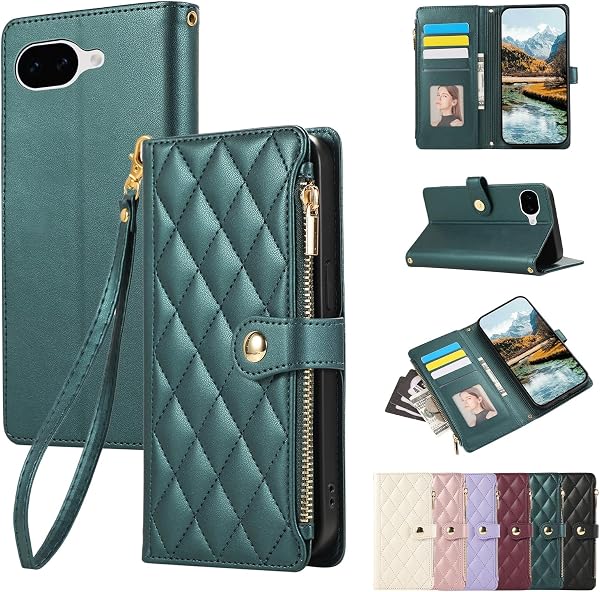 Rosbtib Google Pixel 10a Case, Notebook Type, Wallet Type, Cover, Google Pixel 10a Case, Notebook-type, Stylish, Zipper-type, Coin Purse, Card Storage, Mobile Cover, Compatible with Google Pixel 10A - 1