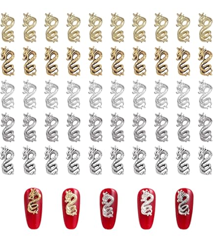 Amazon.co.jp: MAEXUS ネイルパーツ 龍 3D立体デコパーツ 12個入り