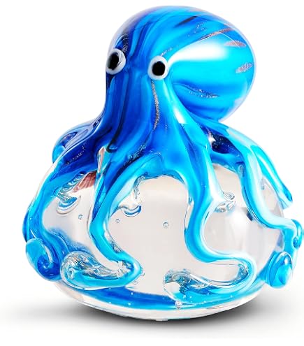 Amazon.co.jp: EUSTUMA 手吹きガラス タコの置物 オーナメント 魚飼育