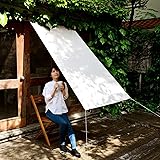 [山善] 撥水日よけシェード 1×2m 取付ロープ1.5m×4本入り (UVカット/遮光率95％以上) LSA-1020(GY)