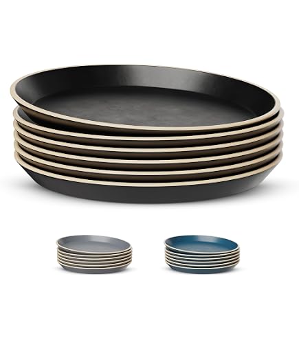 4pcs 7/8-Inch Ceramic Western Dinner Plate Set, 1pc in Each of * Bohemian Style Dinner Plate, High-Sided Salad And Pasta Plate