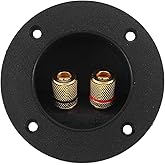DIY 2-Way Speaker Box Terminal Binding Post Round Screw Cup Connector Subwoofer Plug (Black)