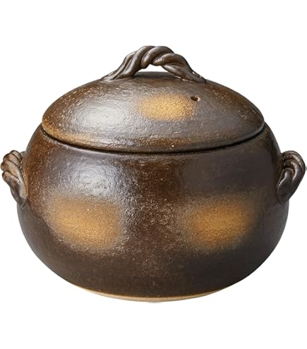 新品　圡楽窯　織部 ご飯釜　木蓋付　7寸　4～5合炊　伊賀焼　土楽 Amazon | 土楽窯 織部 ご飯釜（木蓋付）8寸（4合〜8合） 手造り