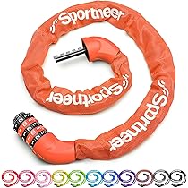 Amazon | Sportneer 自転車 鍵 チェーンロック ダイヤルロック 自転車