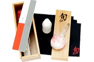 Shun Cutlery Knife Care Kit, Restore Tarnish, Discoloration & Surface Rust, Includes 3 Polishing Cloths, 5 Polishing Sticks, 2 oz. Bottle of Food Grade Oil, & Talc Ball, Knife Cleaning Kit,Silver