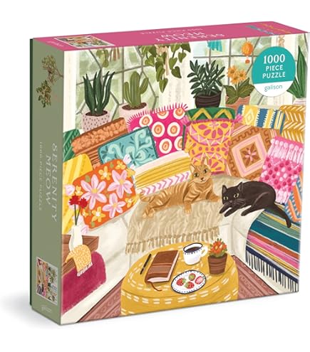 Wintry Cats 500 Piece Puzzle - 20x20 Inch Winter Holiday Puzzle From Galison