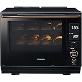 東芝(TOSHIBA) 過熱水蒸気オーブンレンジ 石窯ドーム 30L 350℃ 2段調理 ER-XD5000(K) グランブラック フラットテーブル