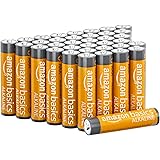 Amazon Basics 36 Pack AAA High-Performance Alkaline Batteries, 10-Year Shelf Life, Easy to Open Value Pack